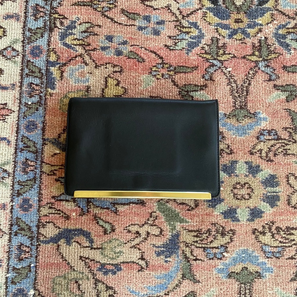 Madewell black leather clutch